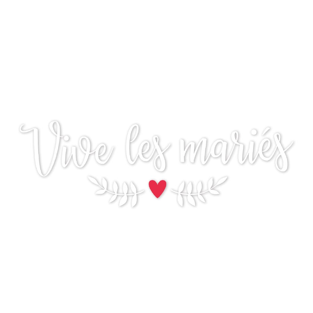 Sticker voiture "vive les maries"
