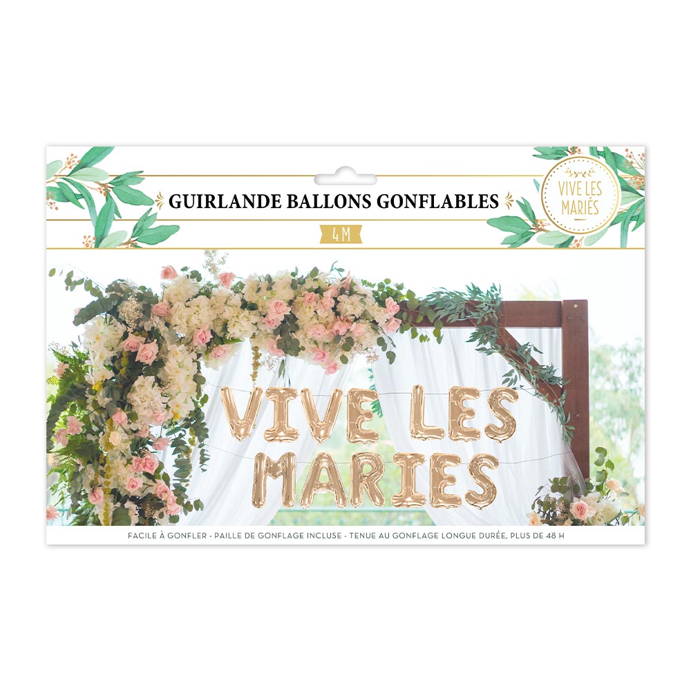 Guirlande ballons "vives les maries"