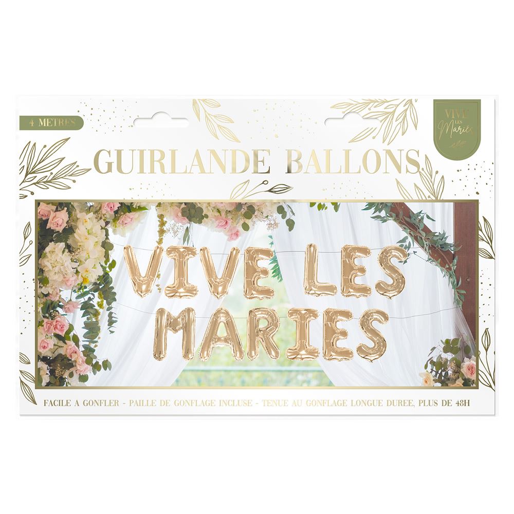 Guirlande ballon "vive les maries"