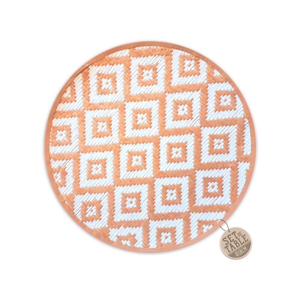 Set de table tresse ethnique blanc