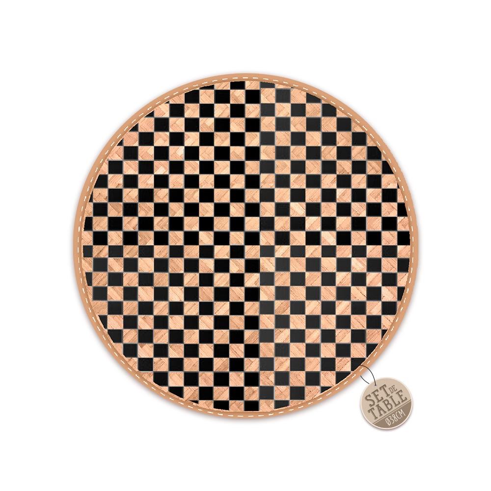 Set de table tresse carreaux noirs
