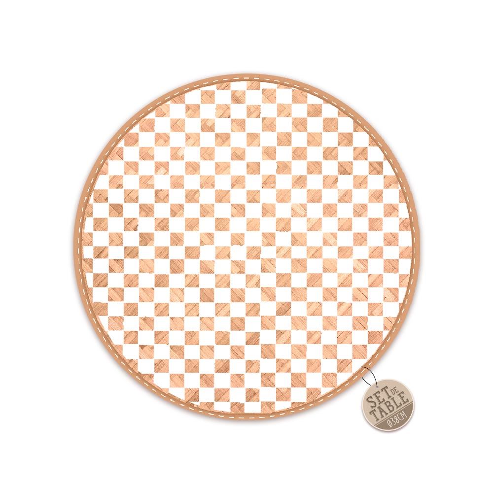 Set de table tresse carreaux blanc