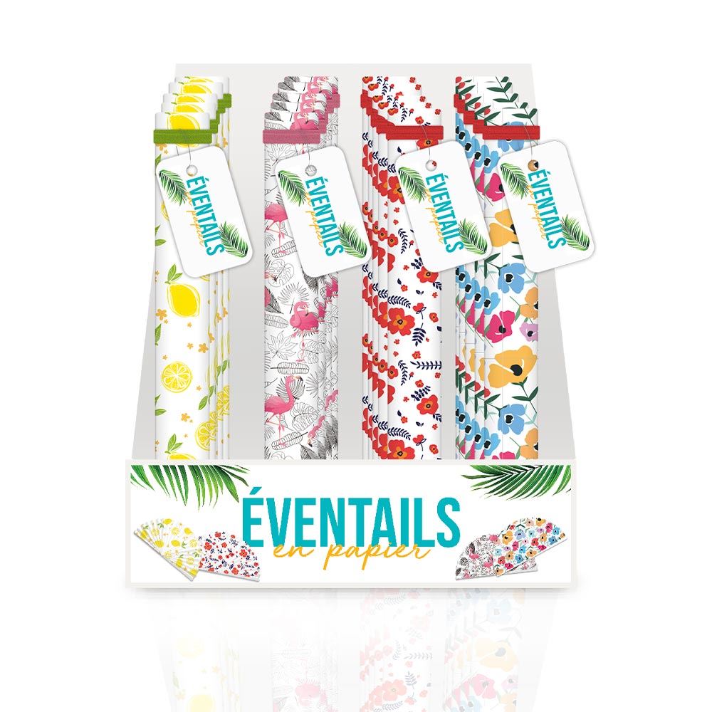 Eventail motif 4mods /24pcs