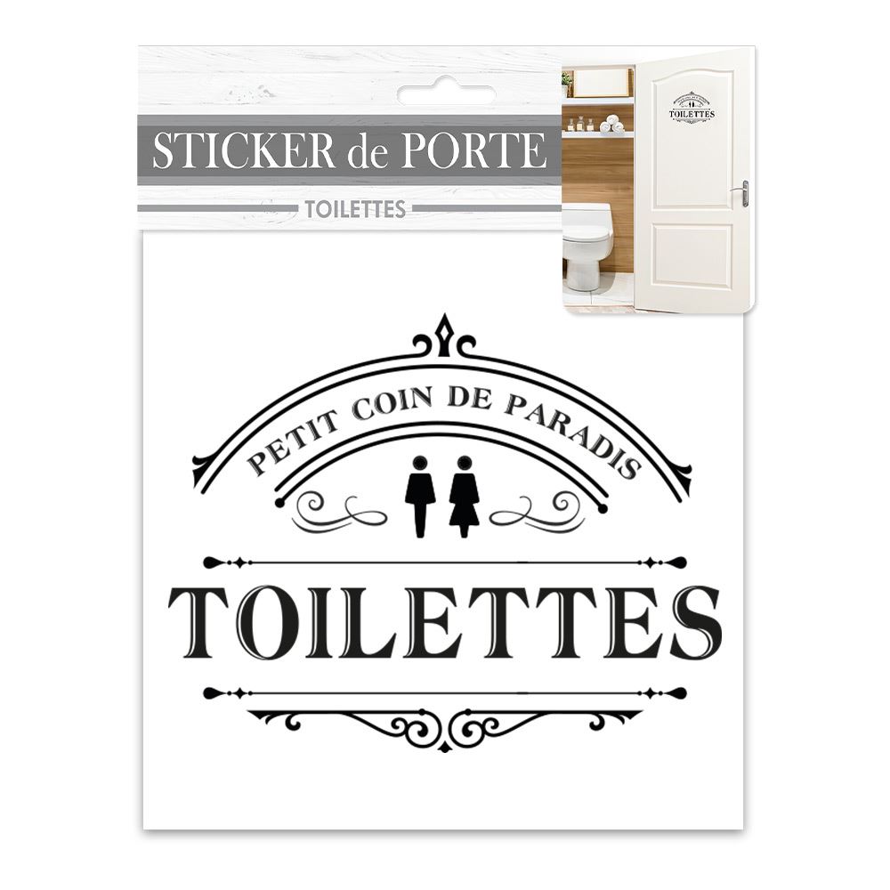Sticker porte "toilettes" paradis