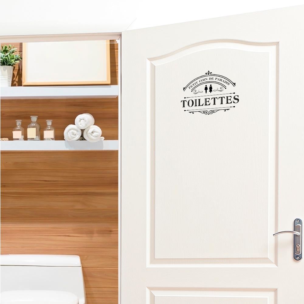 Sticker porte "toilettes" paradis