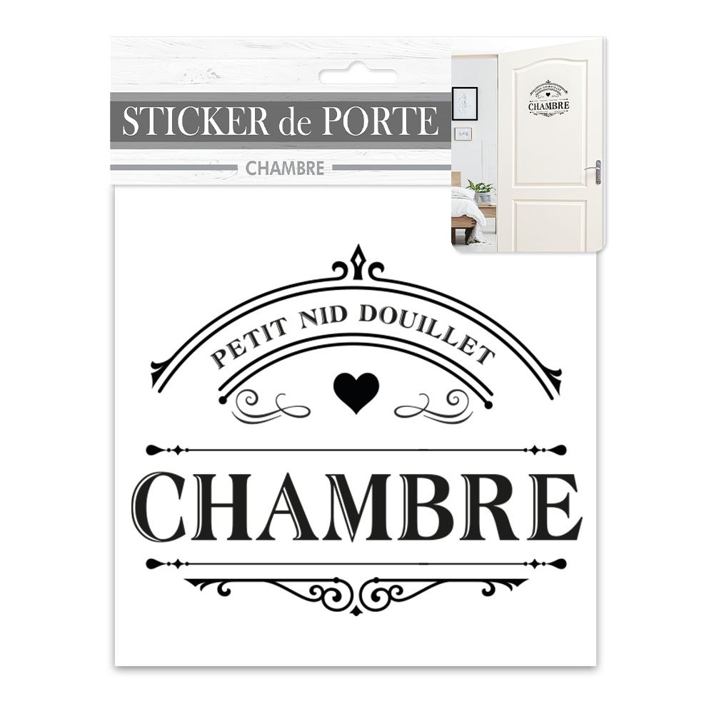 Sticker porte "chambre" nid