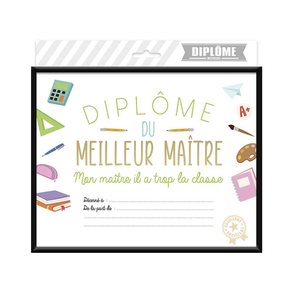 Cadre diplome meilleur maitre