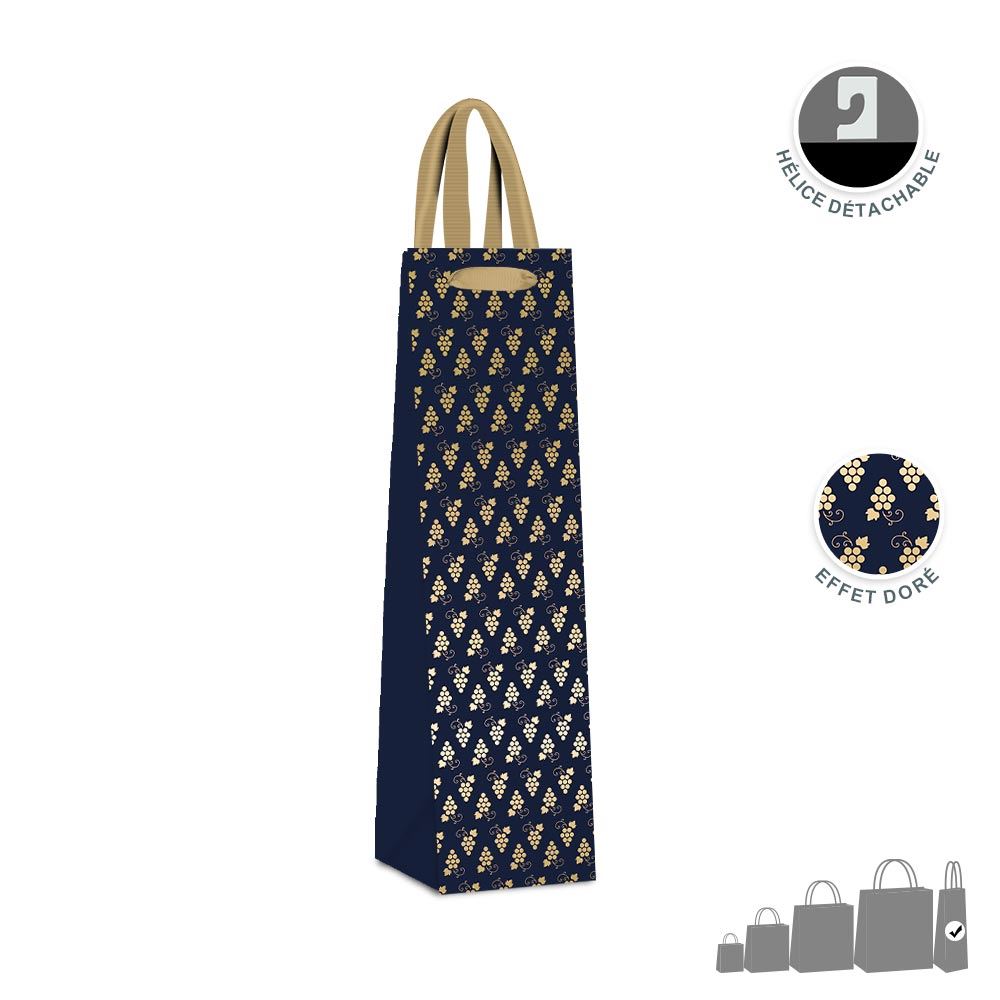 Pochette cadeau vin grappe fullprint