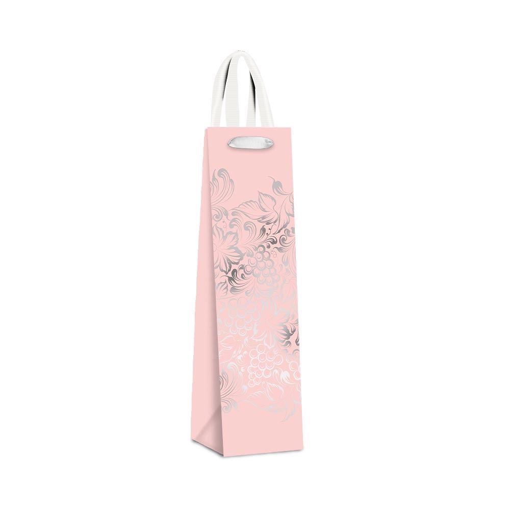 Pochette cadeau vin rose grappes