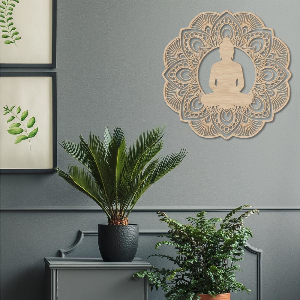 Bouddha mandala deco bois