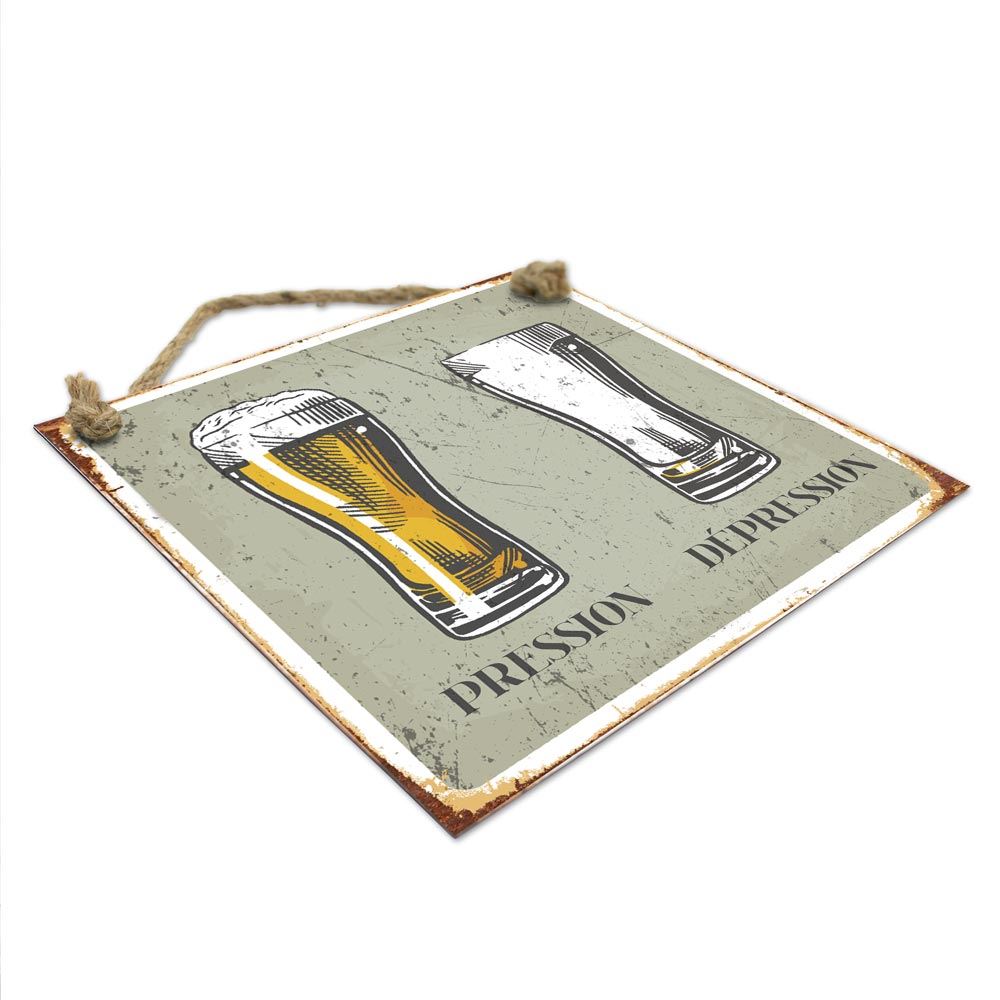 Plaque metal "pression depression"