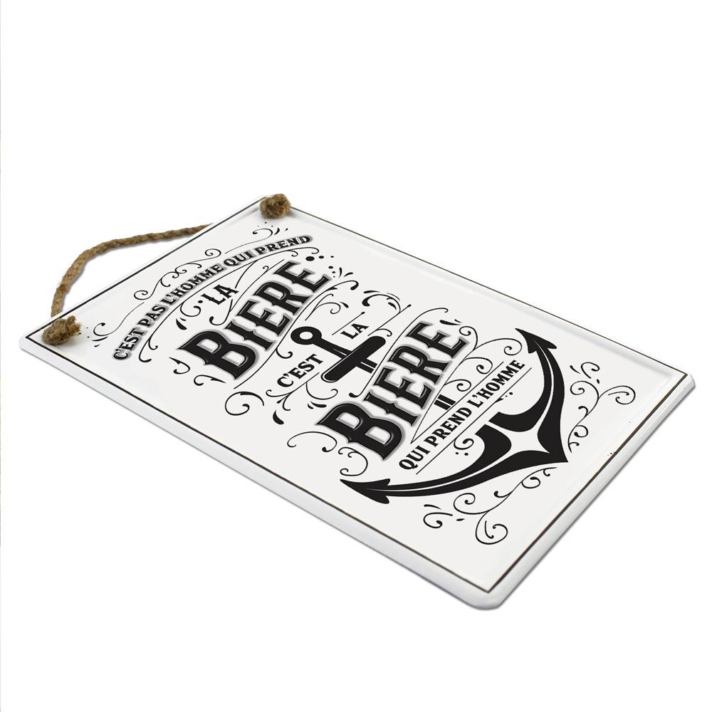 Plaque metal 3d "la biere..."