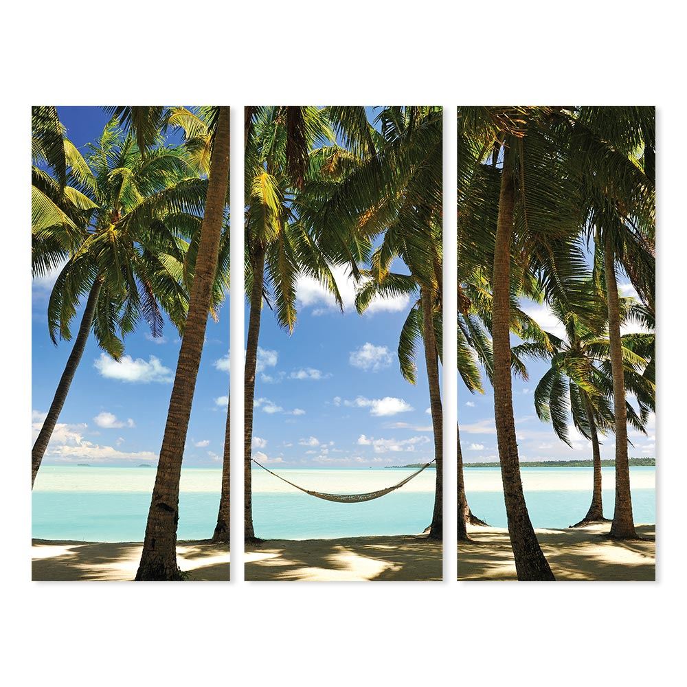 Toiles triptyques palmiers 150x120 cm