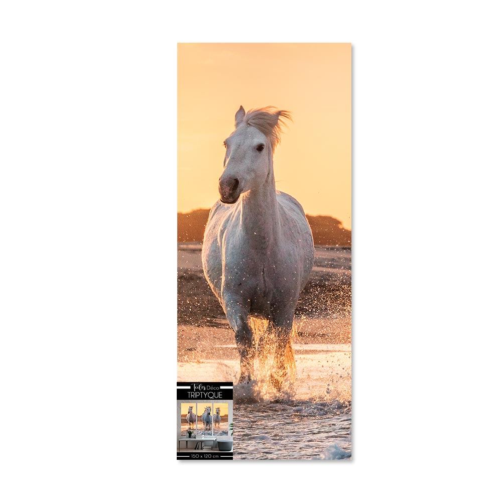 Toiles triptyques chevaux 150x120 cm