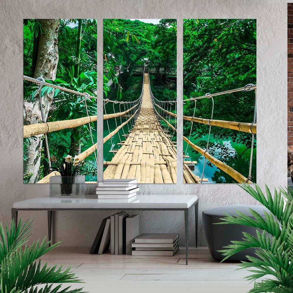 Toiles triptyques passerelle 150x120 cm