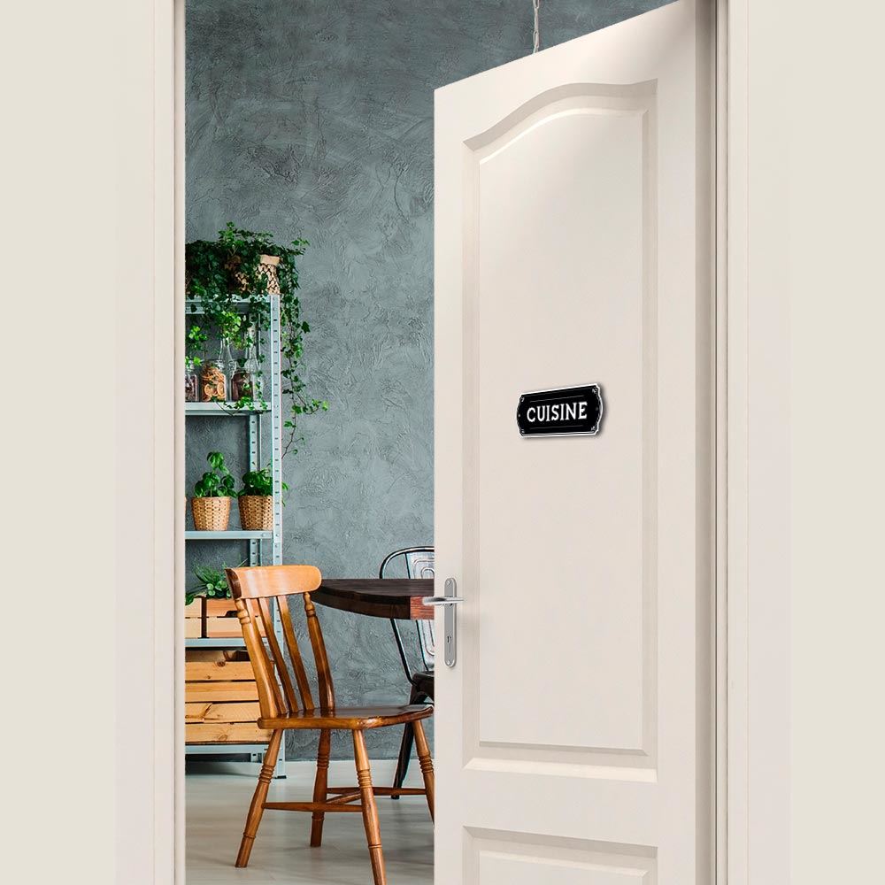 Plaque porte metal "cuisine"