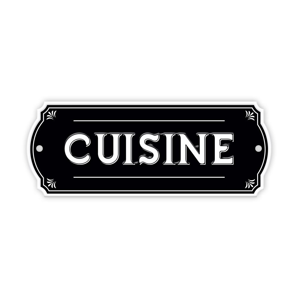 Plaque porte metal "cuisine"