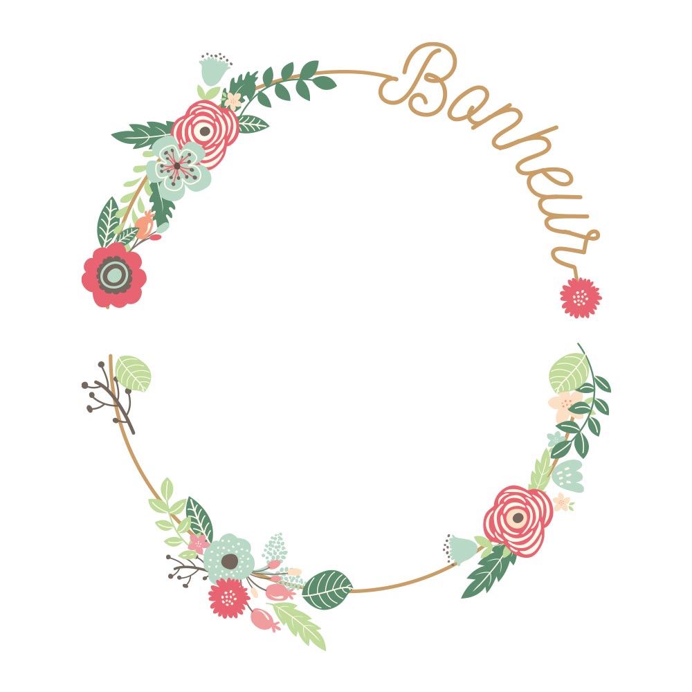 Sticker pm fleurs bonheur