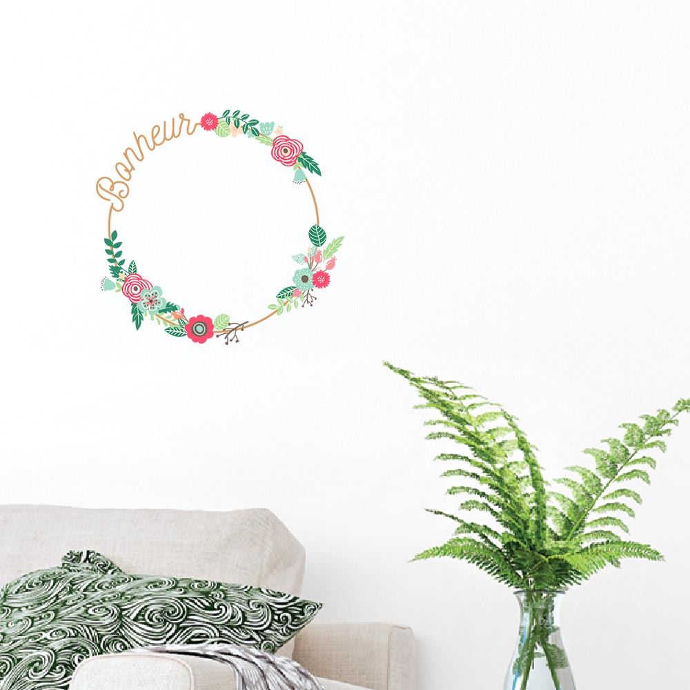 Sticker pm fleurs bonheur