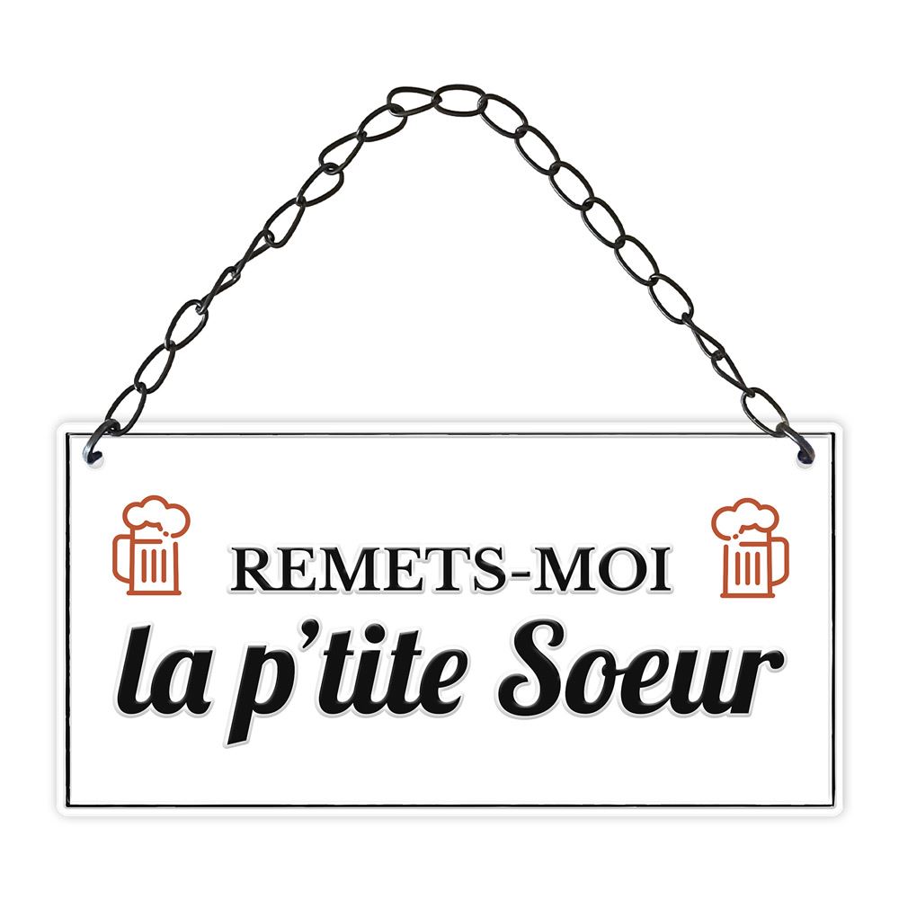 Plaque metal 3d "remets moi..."
