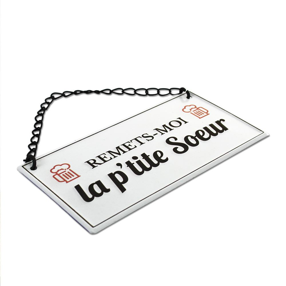 Plaque metal 3d "remets moi..."