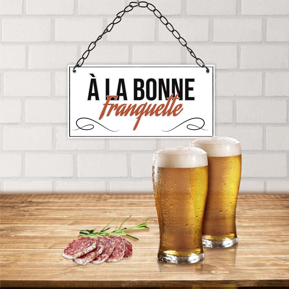 Plaque metal 3d "bonne franquette"