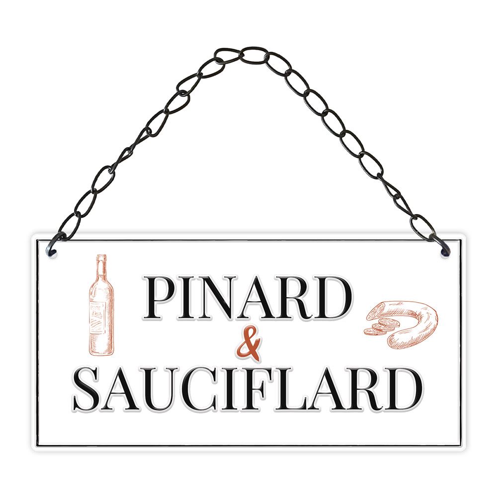 Plaque metal 3d "pinard et sauciflard"
