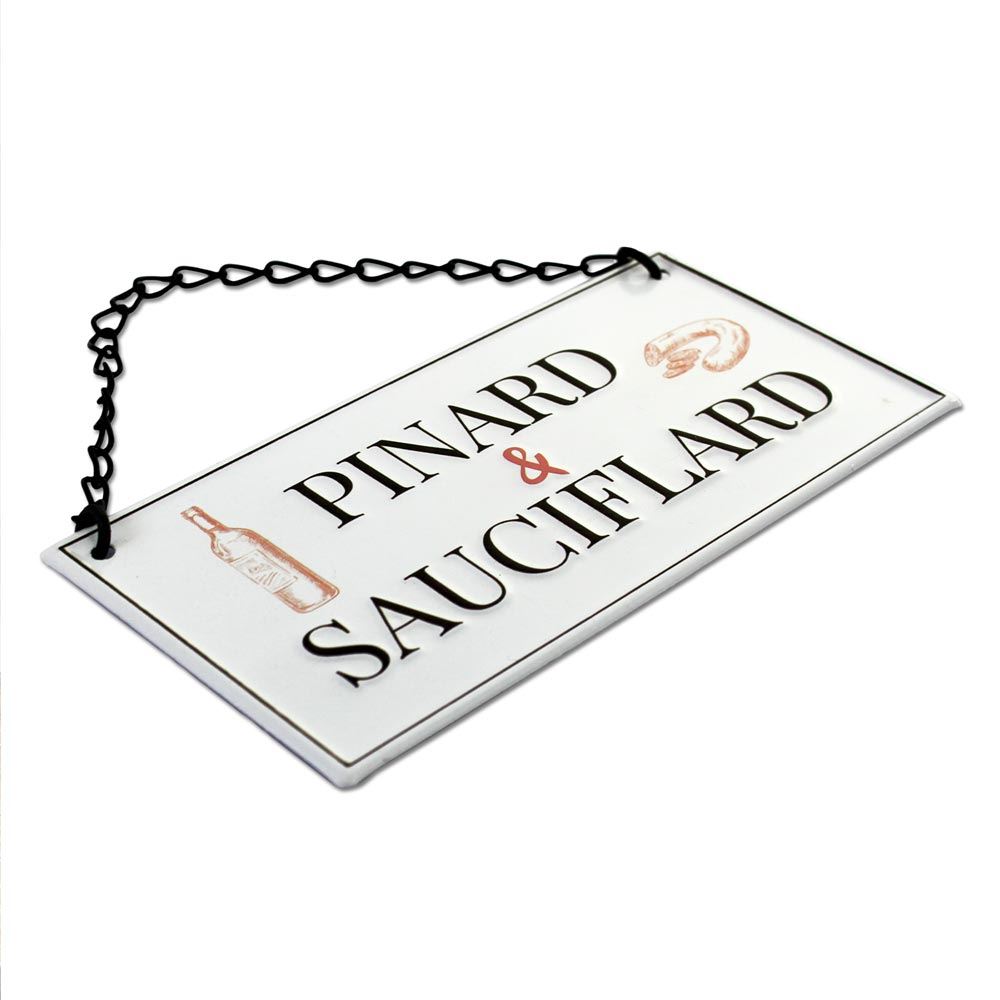Plaque metal 3d "pinard et sauciflard"