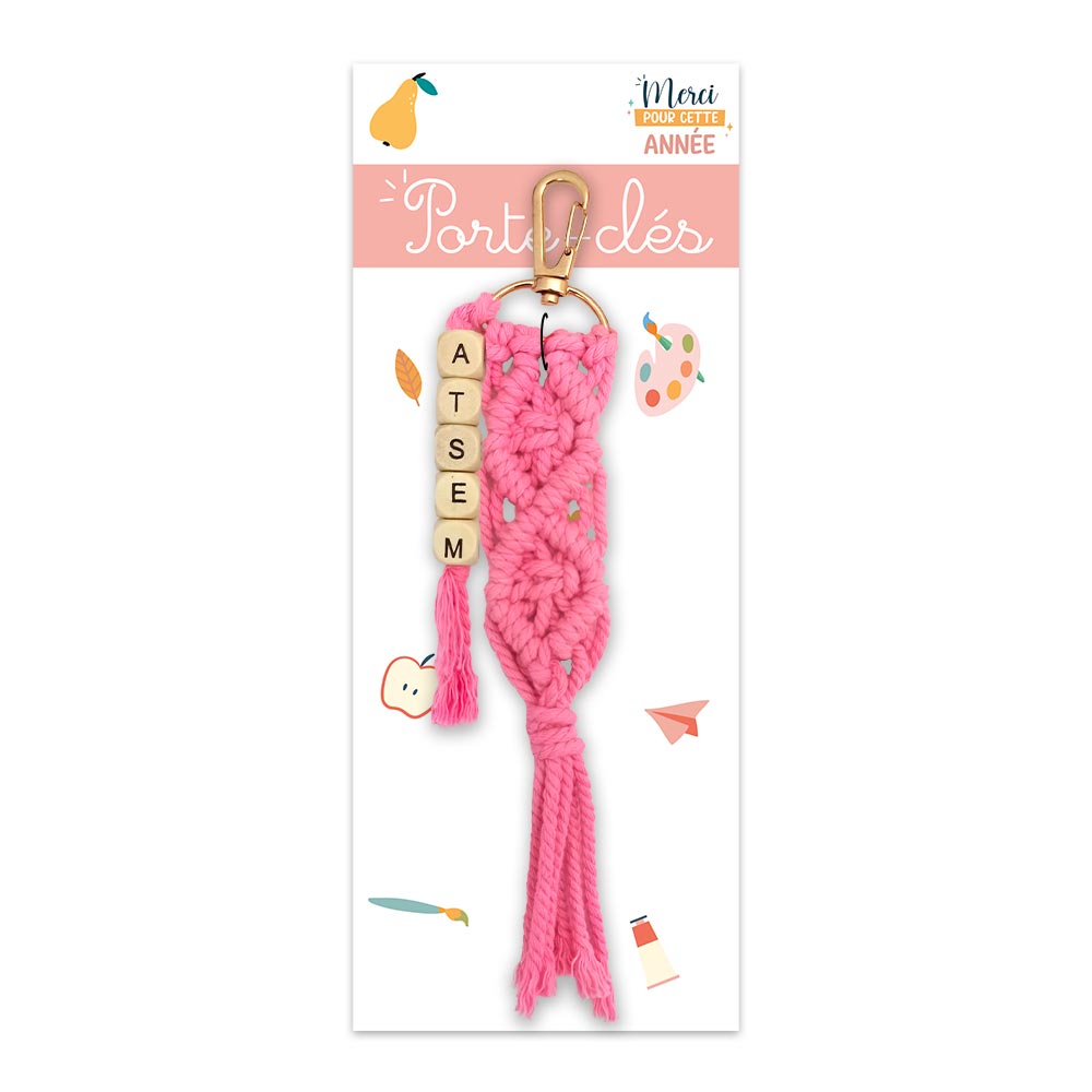 Porte cle macrame atsem