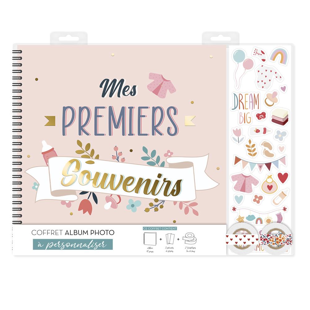 Coffret album photo bebe fille