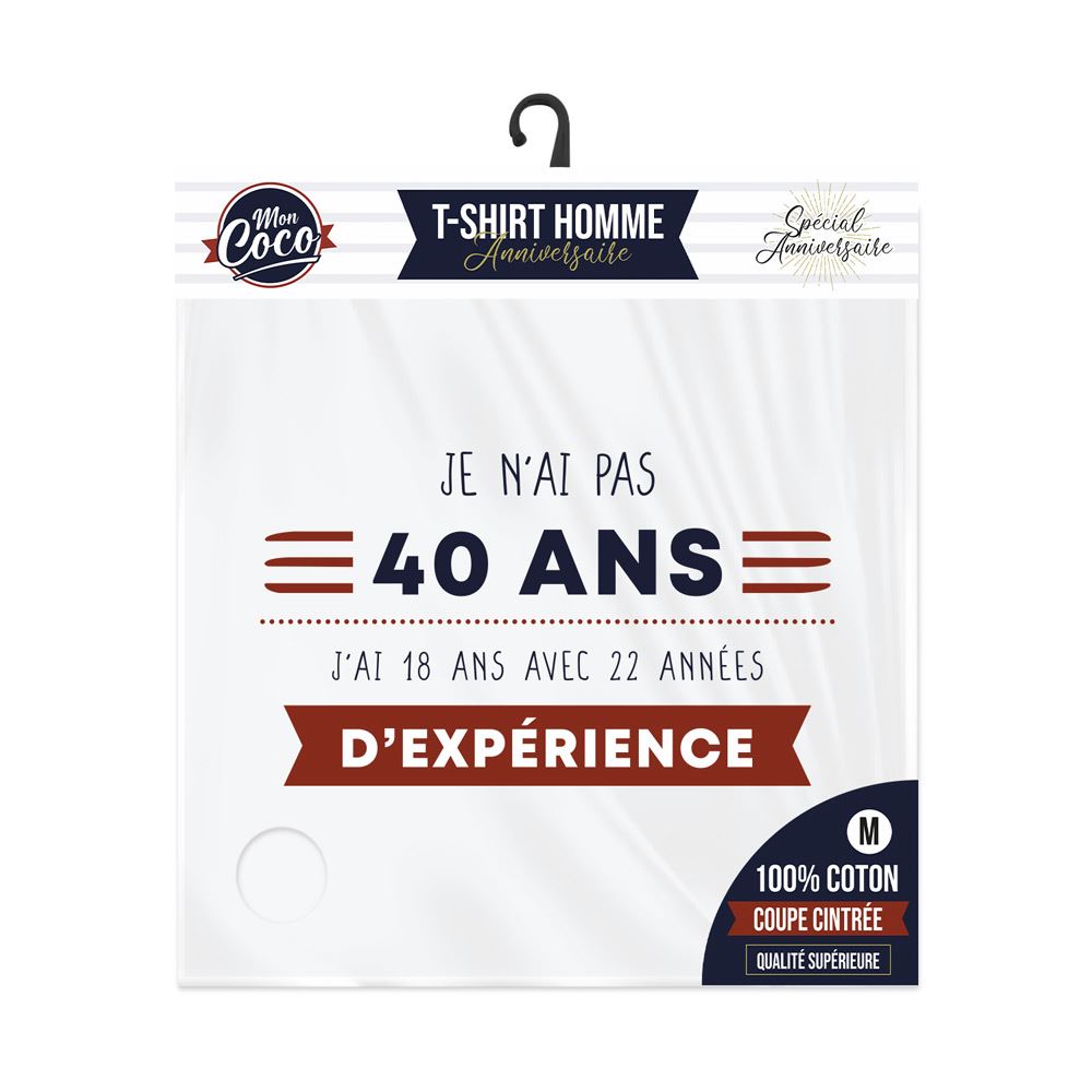 T shirt "40ans d experience" m