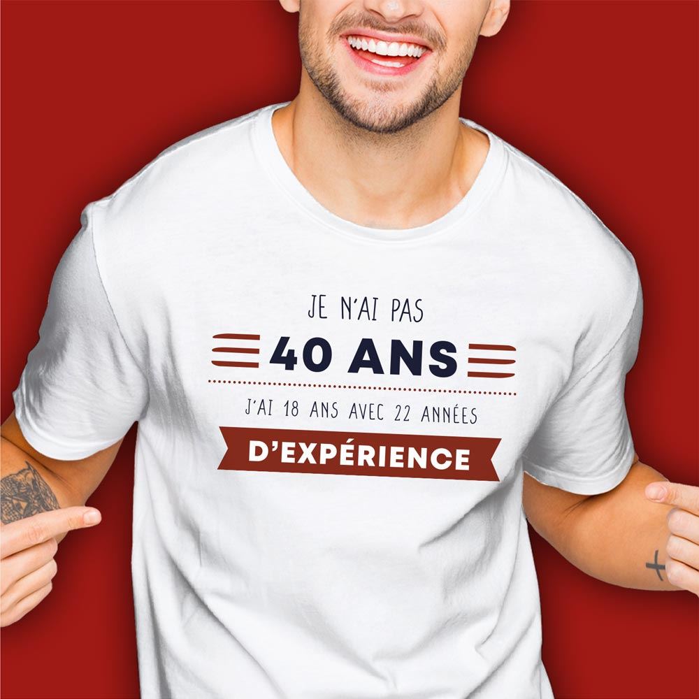 T shirt "40ans d experience" m
