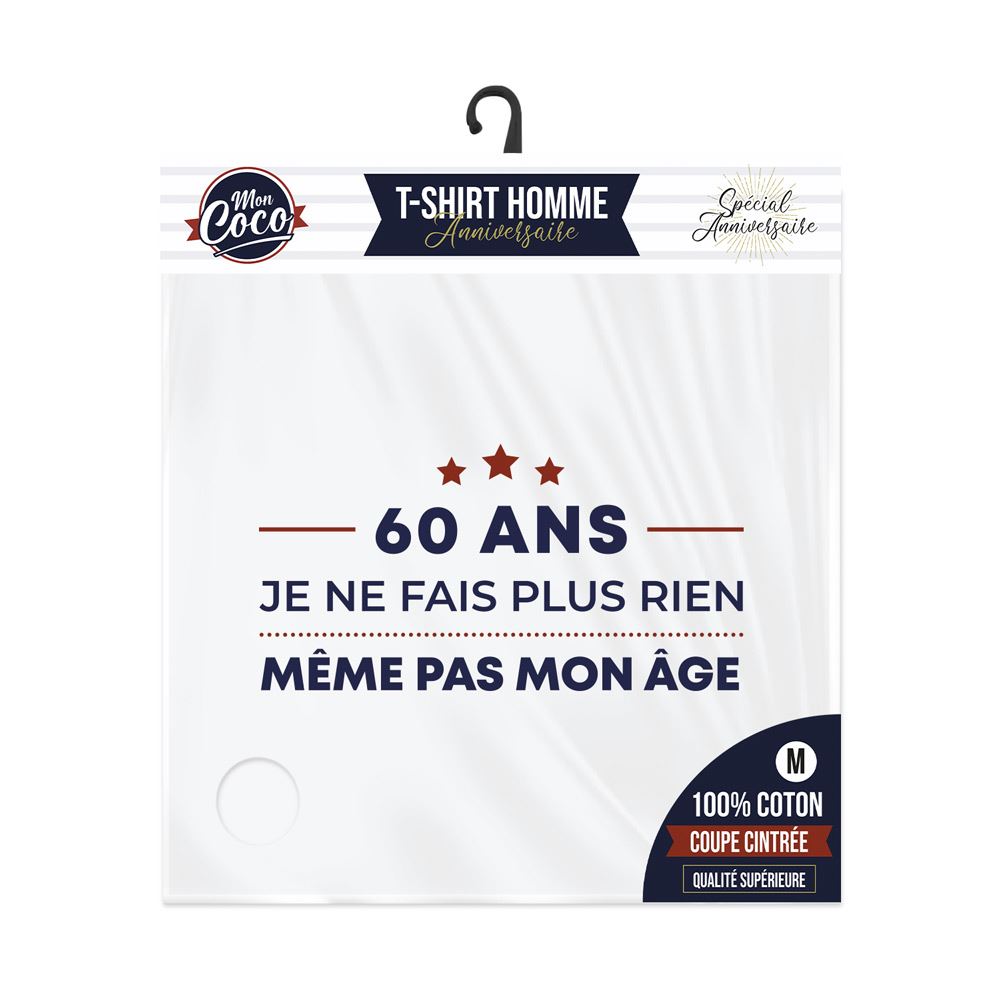 T shirt "60ans meme pas mon age" m