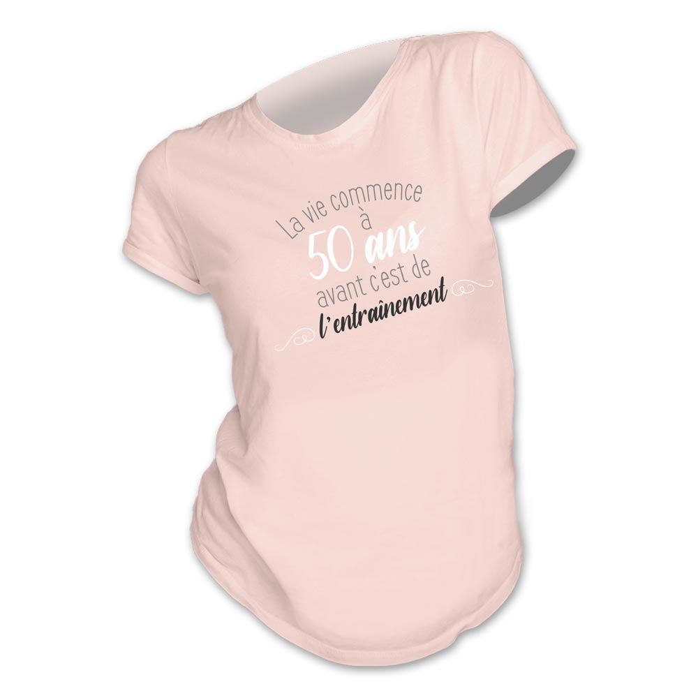 T-shirt femme "50ans entrainement" m