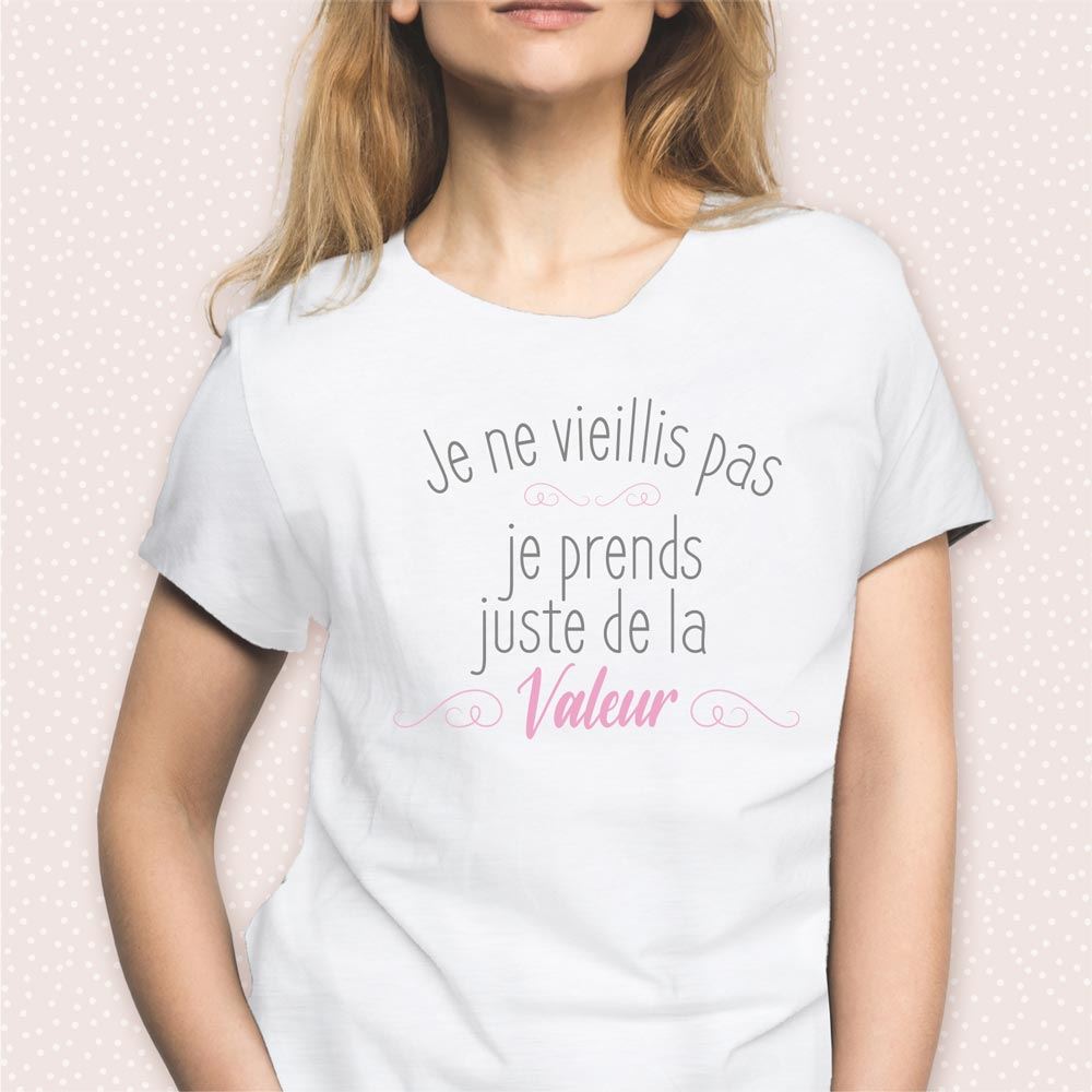 T-shirt femme "je ne vieillis pas..." m