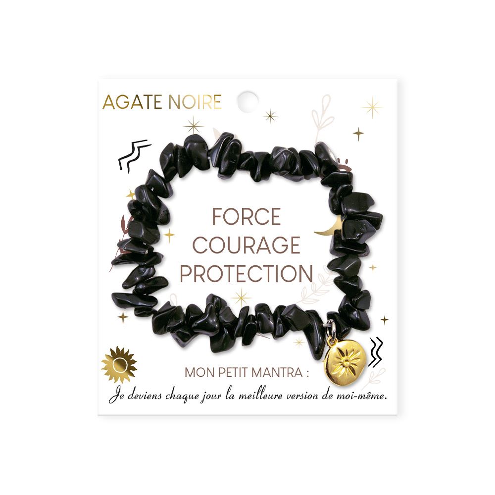 Bracelet baroque agate noire