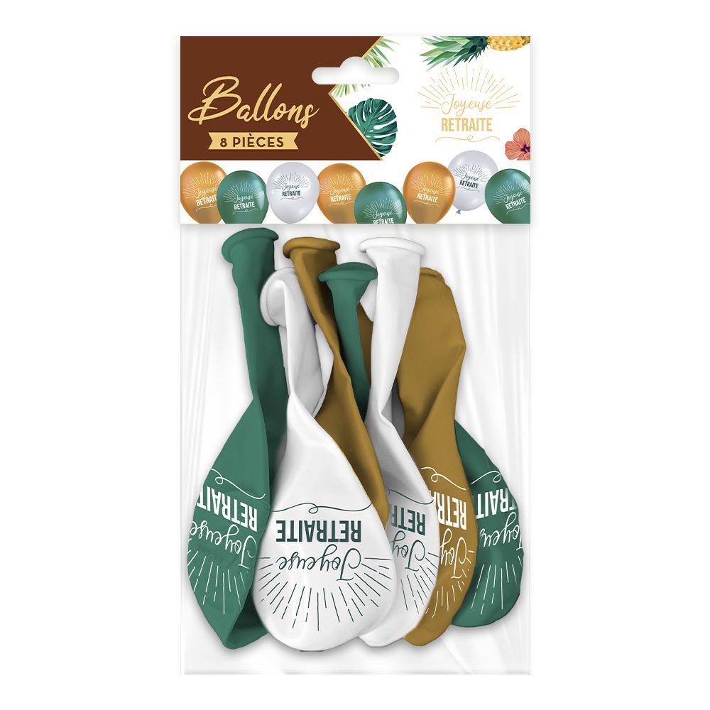 Sachet 8 ballons "retraite"