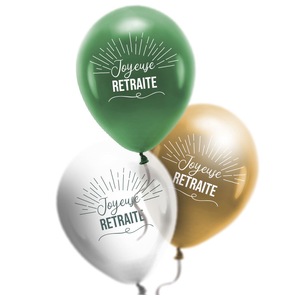 Sachet 8 ballons "retraite"