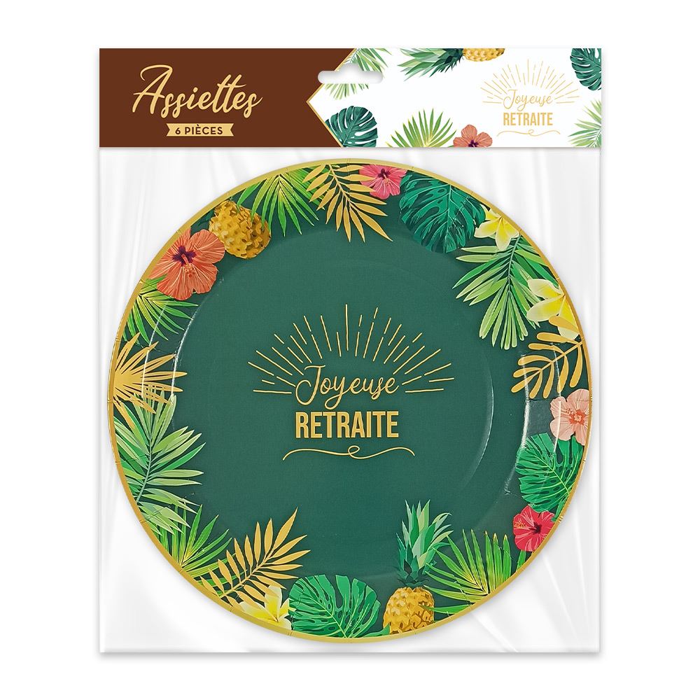 Pack 6 assiettes "retraite"