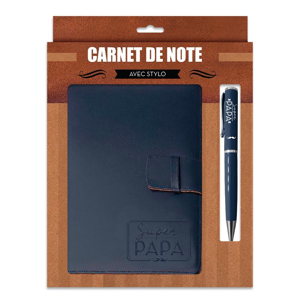Coffret carnet notes+stylo "papa"