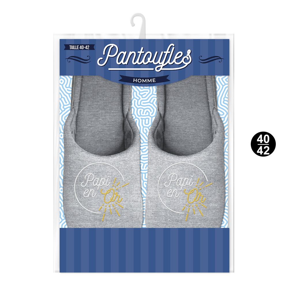 Pantoufles papi en or 40-42