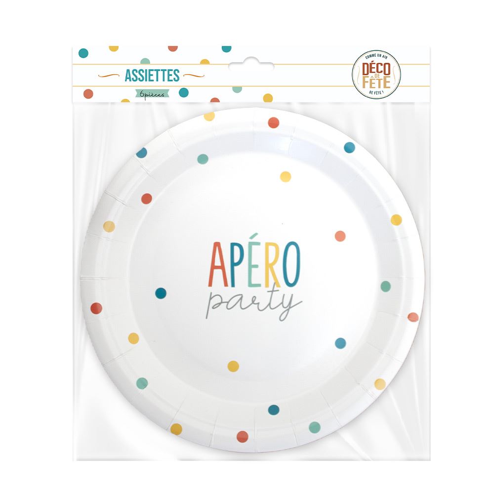 Pack 6 assiettes apero party
