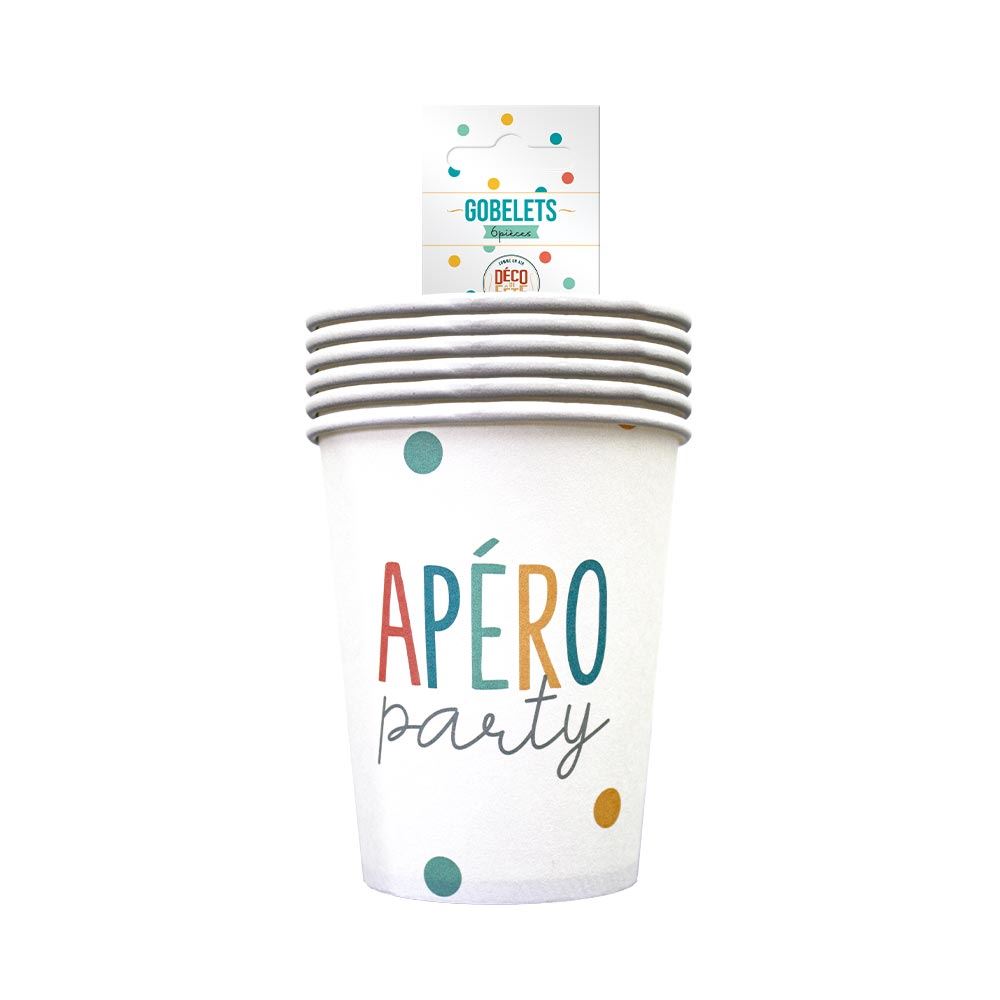 Pack 6 gobelets apero party
