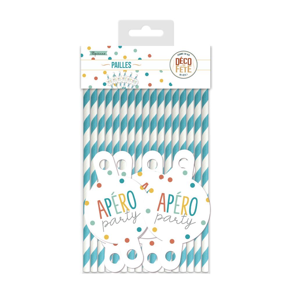 Pack 18 pailles apero party