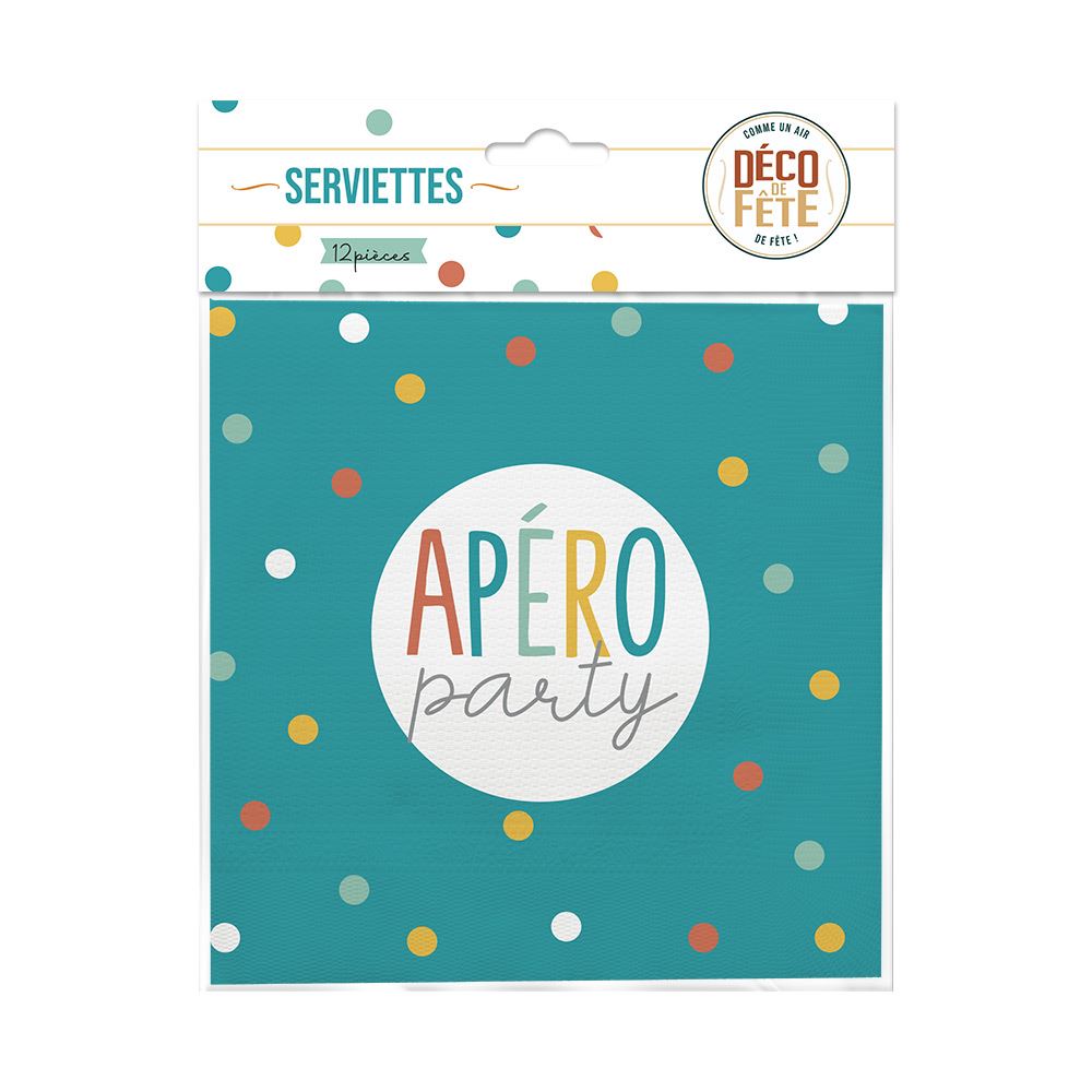 Pack 12 serviettes apero party