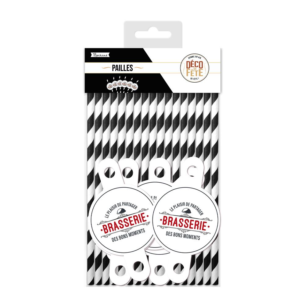 Pack 18 pailles brasserie