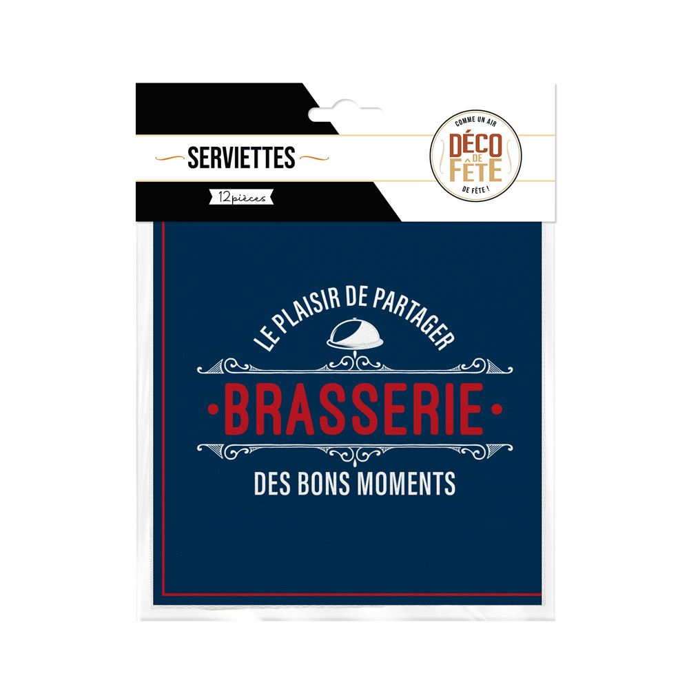 Pack 12 serviettes brasserie