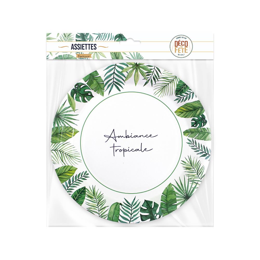 Pack 6 assiettes exotique party