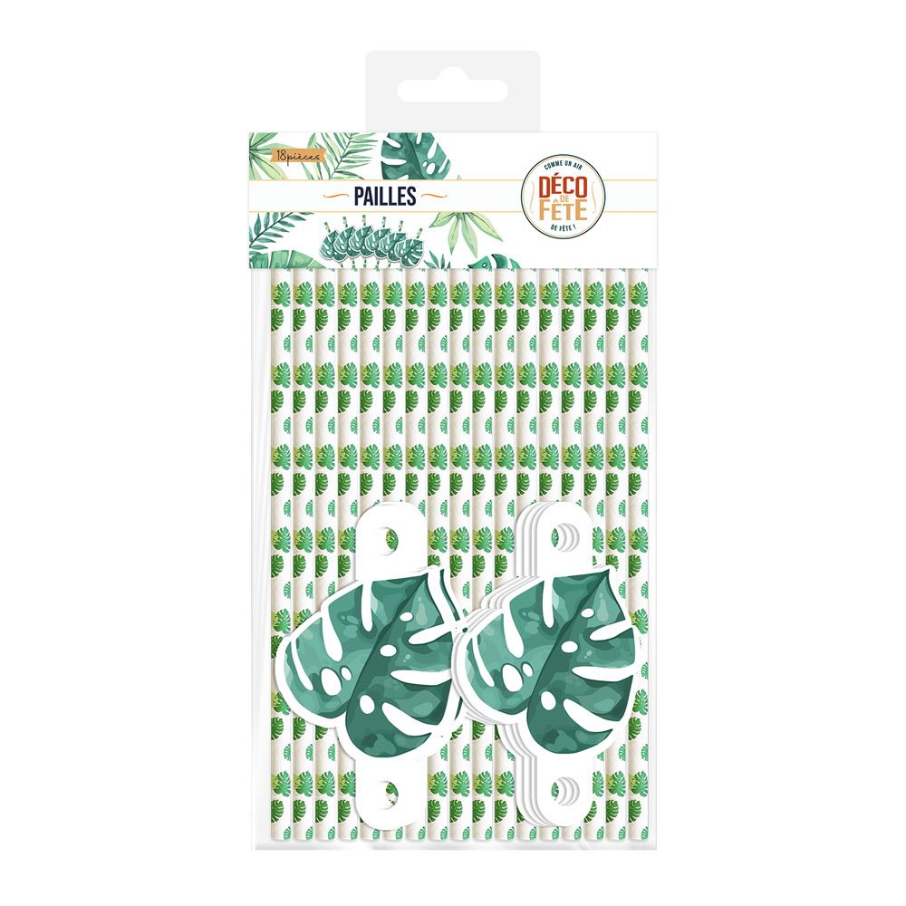Pack 18 pailles exotique party