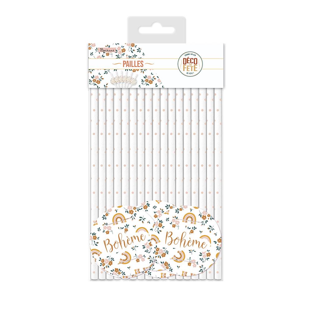 Pack 18 pailles boheme fille